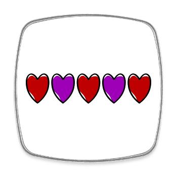 Heart Line Love - Square fridge magnet - white - Front
