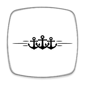 Anchor Symbol Line - Square fridge magnet - white - Front