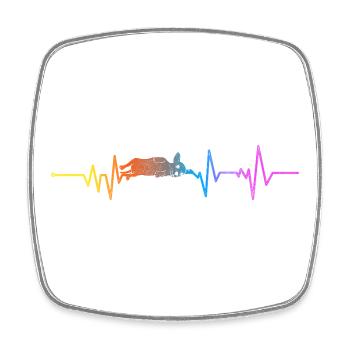 Chihuahua Chihuahueño Heartbeat - Square fridge magnet - white - Front