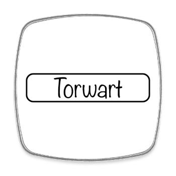 Torwart Schriftzug (Schwarz) - Viereckiger Kühlschrankmagnet - Weiß - Vorne