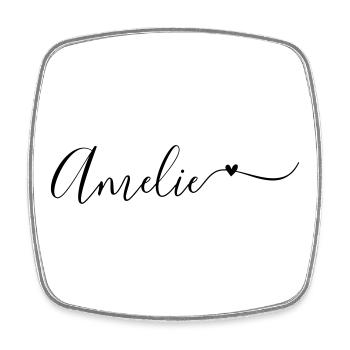 Amelie Name Vorname Dekorativ - Viereckiger Kühlschrankmagnet - Weiß - Vorne