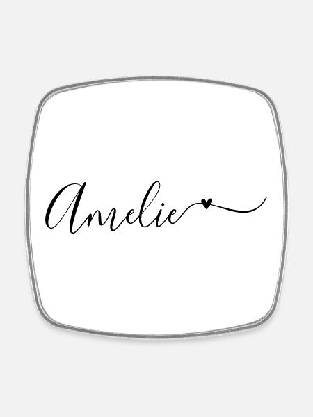 Amelie Name Vorname Dekorativ - Fyrkantig kylskåpsmagnet - vit