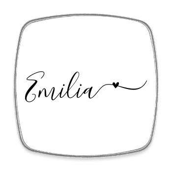 Emilia Name First Name Decorative - Square fridge magnet - white - Front