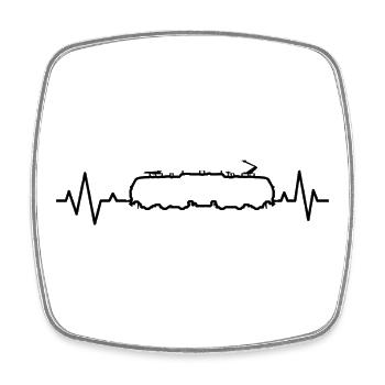My heart beats for the 103 series - Square fridge magnet - white - Front