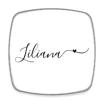 Liliana Name Vorname Dekorativ - Viereckiger Kühlschrankmagnet - Weiß - Vorne