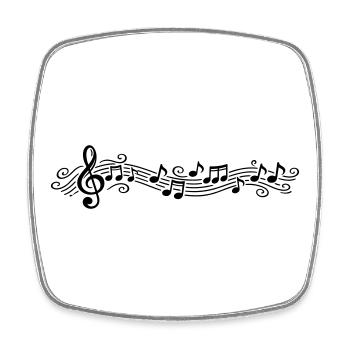 Musiknoten Melodie Notenschlüssel - Viereckiger Kühlschrankmagnet - Weiß - Vorne