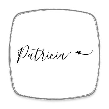 Patricia Prénom décoratif - Magnet carré - blanc - Devant