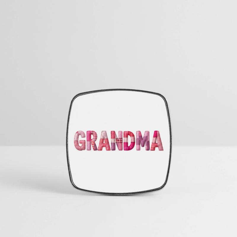 Großmutter Pink Plaid Buchstaben Patchwork Viereckiger Kühlschrankmagnet