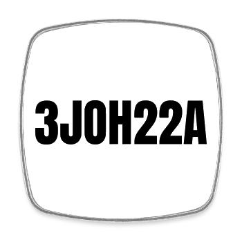 3JOH22A - Square fridge magnet - white - Front