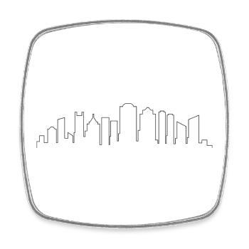 Boston Skyline - Magnet carré - blanc - Devant