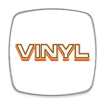 Vinyl Rétro Music Typography Design - Magnet carré - blanc - Devant
