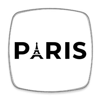 Paris Eiffel Tower Noir Souvenir France - Magnet carré - blanc - Devant