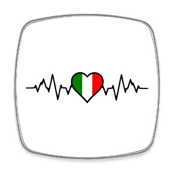 Italien Herzschlag - Viereckiger Kühlschrankmagnet - Weiß - Vorne