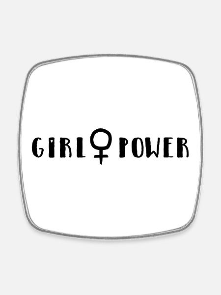 girl power - Square fridge magnet - white