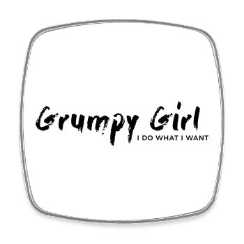 Grumpy Girl – I do what I want - Square fridge magnet - white - Front