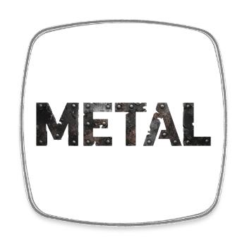 Rostiges Metallbuchstaben-Design - Viereckiger Kühlschrankmagnet - Weiß - Vorne