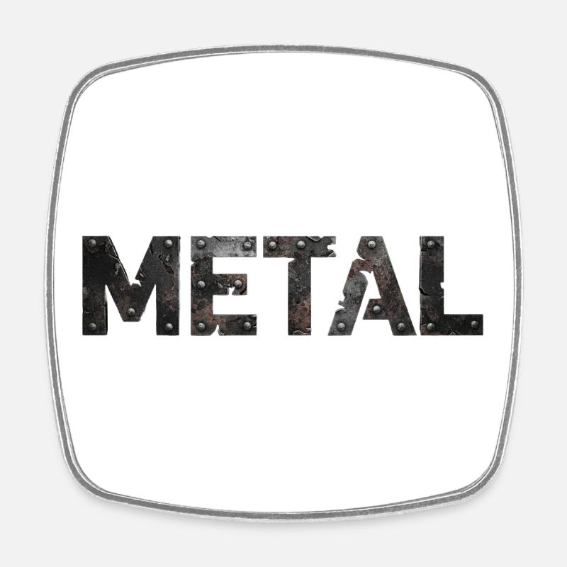 Rusty Metal Letter Design - Square fridge magnet - white