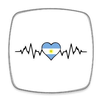 Argentinien Herzschlag - Viereckiger Kühlschrankmagnet - Weiß - Vorne