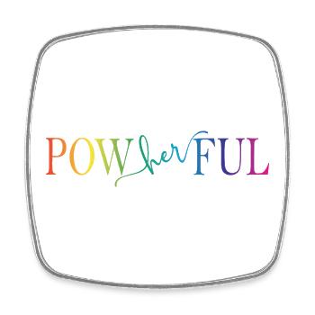 Powherful - Viereckiger Kühlschrankmagnet - Weiß - Vorne