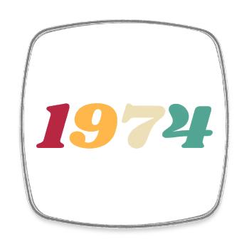1974 Cadeau 1974 Anniversaire 1974 Rétro 1974  - Magnet carré - blanc - Devant