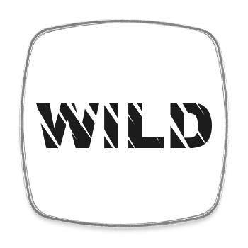 Wyld Geometrische Typografie - Viereckiger Kühlschrankmagnet - Weiß - Vorne