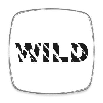 Wilde Schriftzug Ragged - Viereckiger Kühlschrankmagnet - Weiß - Vorne