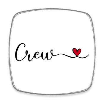 Crew mit Herz Design - Viereckiger Kühlschrankmagnet - Weiß - Vorne