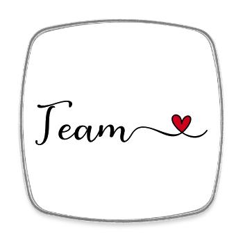 Team mit Herz - Viereckiger Kühlschrankmagnet - Weiß - Vorne