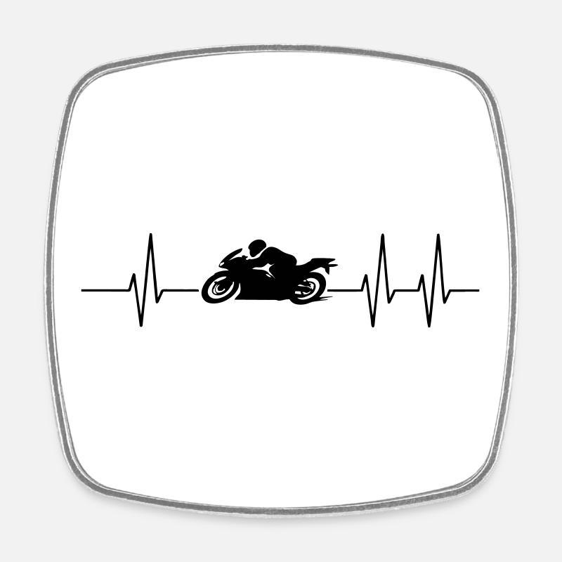 motorcycle - Square fridge magnet - white