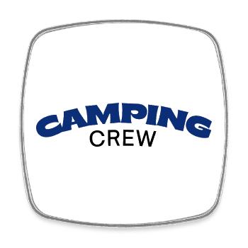 Camping Crew - Viereckiger Kühlschrankmagnet - Weiß - Vorne