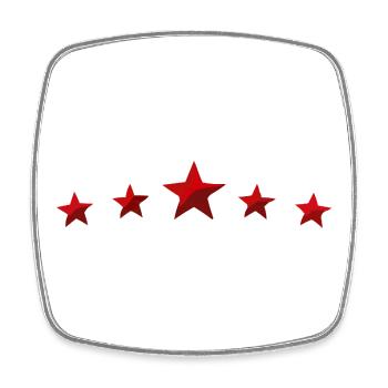 Red Star Row Five Stars Graphic - Square fridge magnet - white - Front
