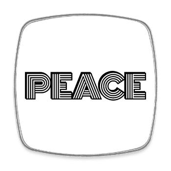 Peace Retro Bold Typography - Square fridge magnet - white - Front