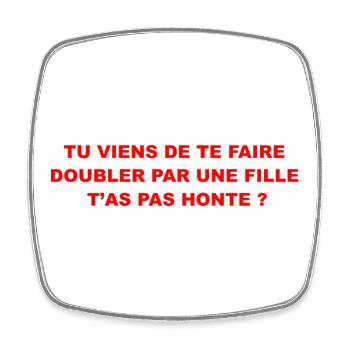 Doubler  - Magnet carré - blanc - Devant