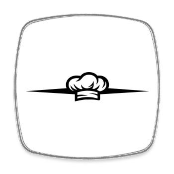 Chef's Hat Symbol Chef Line - Square fridge magnet - white - Front