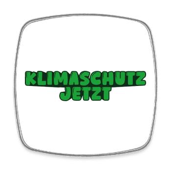 Klimaschutz jetzt - Viereckiger Kühlschrankmagnet - Weiß - Vorne