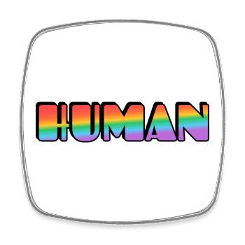 Typographie humaine arc-en-ciel - Magnet carré - blanc - Devant