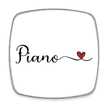 Piano - Viereckiger Kühlschrankmagnet - Weiß - Vorne