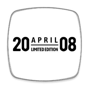 Édition limitée cadeau d’anniversaire avril 2008 - Magnet carré - blanc - Devant