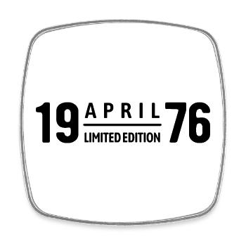 Édition limitée cadeau d’anniversaire d’avril 1976 - Magnet carré - blanc - Devant