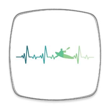 Canoeist Kayak Heartbeat Canoe - Square fridge magnet - white - Front