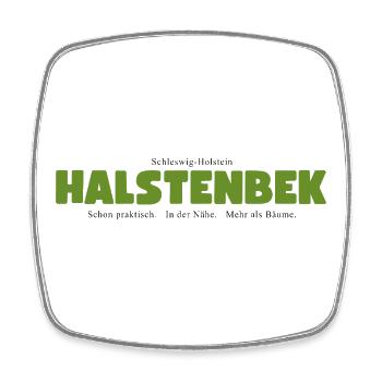 Halstenbek, als grüner Slogan - Viereckiger Kühlschrankmagnet - Weiß - Vorne