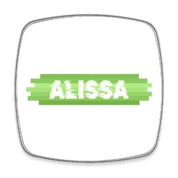 Alissa als Heldin - Viereckiger Kühlschrankmagnet - Weiß - Vorne