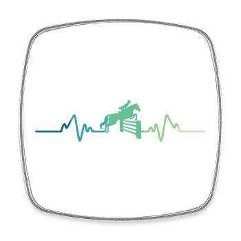 Riding Dressage Heartbeat Jumping - Square fridge magnet - white - Front
