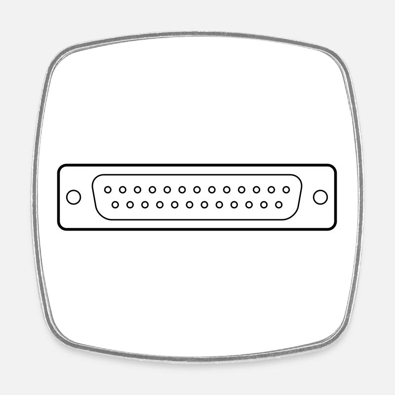 DB 25 Connector Parallel, Printer - Square fridge magnet - white