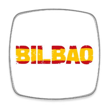 Bilbao Flagge Spanien - Viereckiger Kühlschrankmagnet - Weiß - Vorne