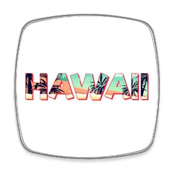 Hawaii Island Retro Vacation Vintage Beach Souvenir - Square fridge magnet - white - Front
