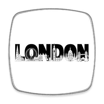 London Großbritannien England Silhouette  - Viereckiger Kühlschrankmagnet - Weiß - Vorne