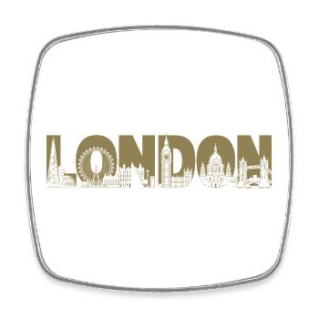 Londres Royaume-Uni, Angleterre Silhouette - Magnet carré - blanc - Devant