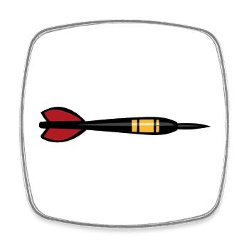 Dart in action - Square fridge magnet - white - Front