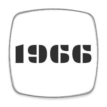 1966 - Viereckiger Kühlschrankmagnet - Weiß - Vorne